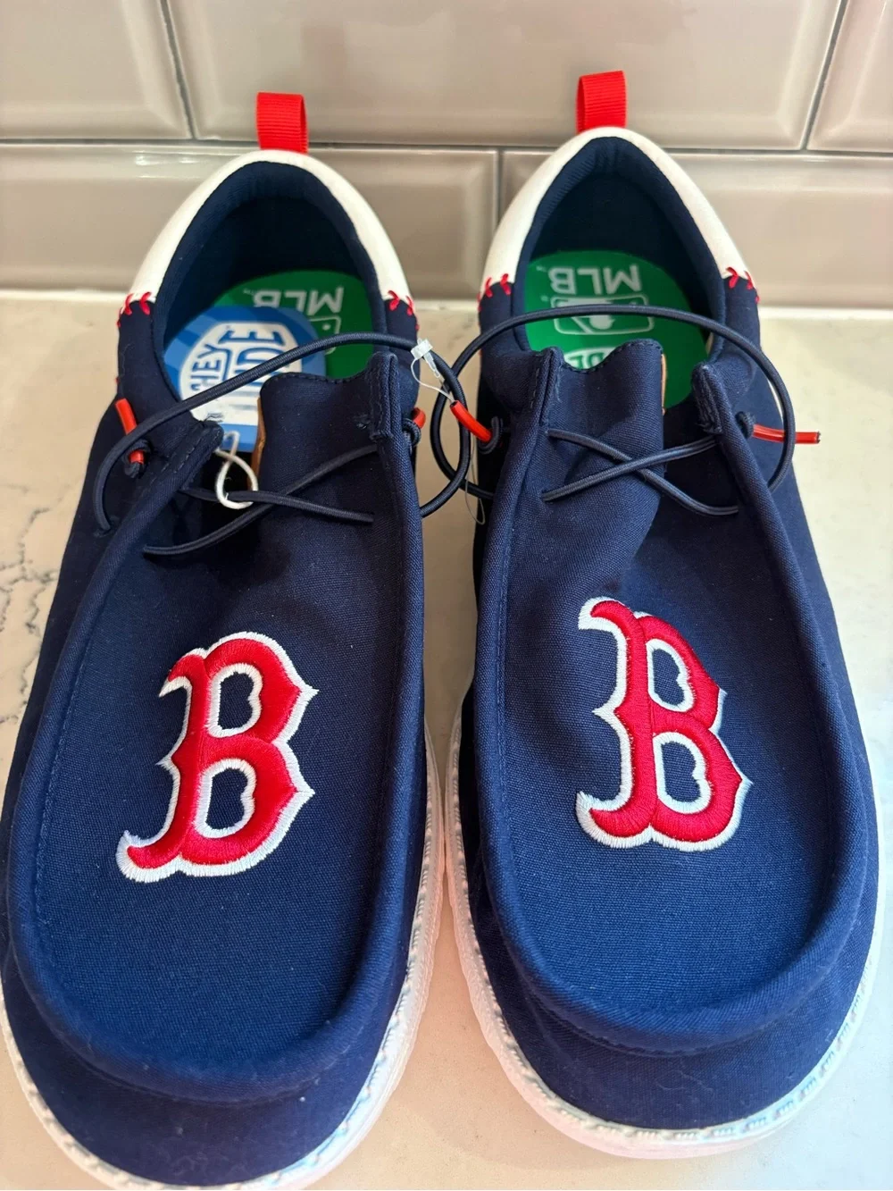 Hey Dude Men's 14 Boston Red Sox Navy Wally Funk MLB Baseball Casual Shoes NEW